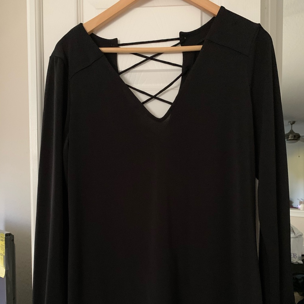 Black Express Cross Back blouse